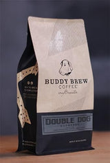 Buddy Brew Coffee, Medium/Dark Roast Whole Bean - Double Dog Espresso - 2lb Bag - single origin - dark chocolate, candied lemon - Ships within 24 hrs.