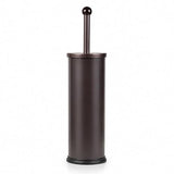 HUJI Rust Resistant Bronze Toilet Brush Holder with Lid Perfect Bathroom Bowl Cleaning Set Gift for House Warming or College Dorms Accessories (1