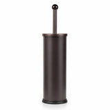 HUJI Rust Resistant Bronze Toilet Brush Holder with Lid Perfect Bathroom Bowl Cleaning Set Gift for House Warming or College Dorms Accessories (1