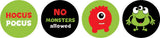 Darling Souvenir Black & Green 190 Pieces Halloween Favor Stickers - Mini Candy & Chocolate Wrapper Labels for Monster Mash Celebration, Spooky