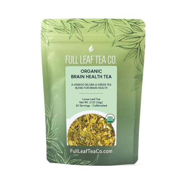 Organic Brain Health Green Tea - 2oz Bag (Approx. 30 Servings) | Full Leaf Tea Co.