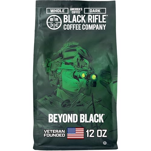 Black Rifle Coffee Company Beyond Black, 12oz Bag, Whole Bean Dark Roast - Roasted Blend Made from Arabica Beans - Colombian & Brazilian Beans