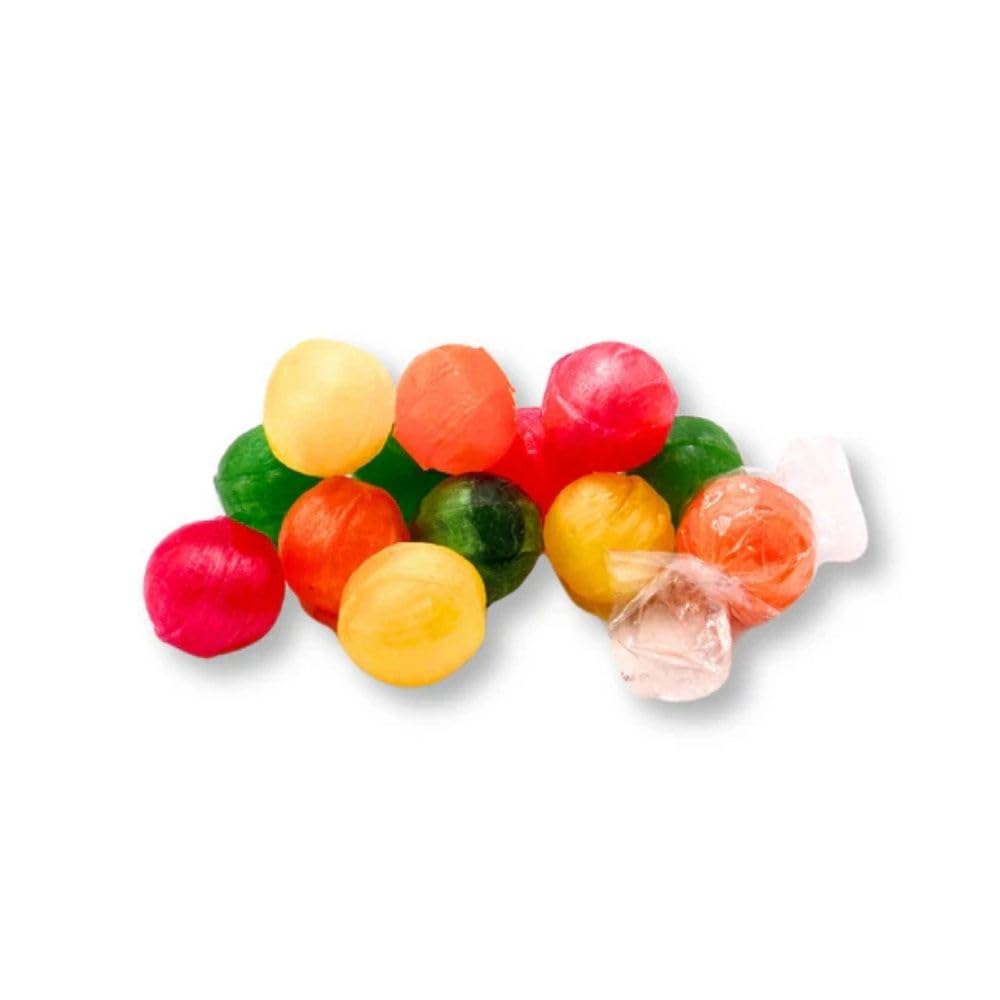 Sour Balls Hard Candy Assorted Fruit Flavors Bulk Bag - 1 lb (Approx. 80 pieces)