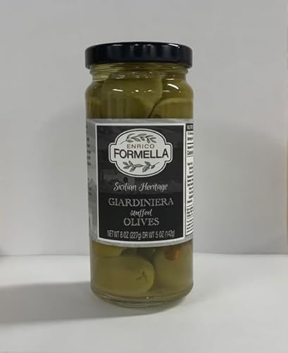 Enrico Formella Giardiniera Stuffed Olives - 8 Ounce, Pack of 1