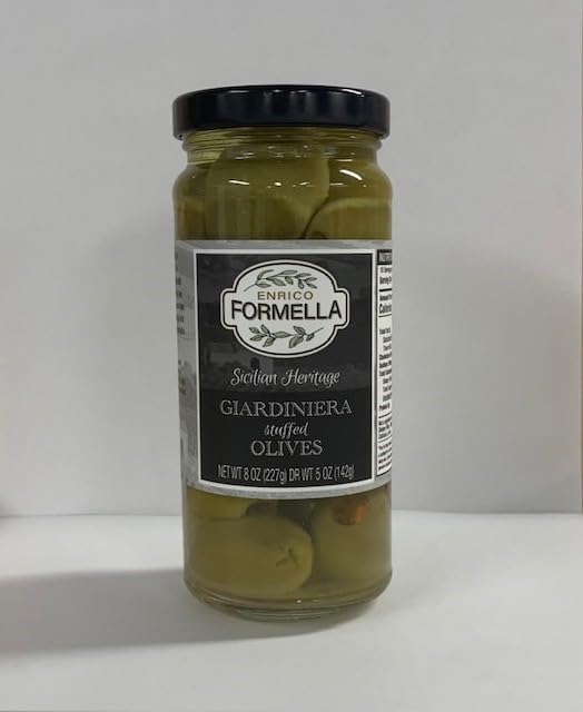 Enrico Formella Giardiniera Stuffed Olives - 8 Ounce, Pack of 1