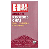 Equal Exchange Organic Rooibos Chai, Herbal Tea, Caffeine-Free, 20 Tea Bags, 1.41 oz (40 g)