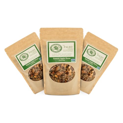 Maple Nut Kitchen Eastern Apple Pecan Paleo Granola 3 Pack - Grain Free, Vegan, Gluten Free, No Sugar Added, Low Carb Granola with Pecans, Pumpkin