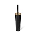 ACENTO Modern Slim Toilet Brush with Holder, Cylindrical Design, Soft Touch Finish (Soft Touch Black & Gold)