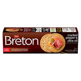 Breton Cracked Pepper & Olive Oil - Crispy Wheat Crackers Made With Olive Oil and Freshly Cracked Pepper 200g