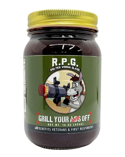 Grill Your As* Off RPG Salted Vodka Rib Glaze - 16oz Sweet & Spicy BBQ Sauce & Glaze for Ribs, Beef, Pork & Chicken - Gourmet Grilling & Marinade