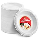 Stock Your Home 200 Count Premium White Plastic Plates, 6 Inch White Disposable Wedding Cake Plates, Heavy Duty Plastic Dessert Plates, Cocktail