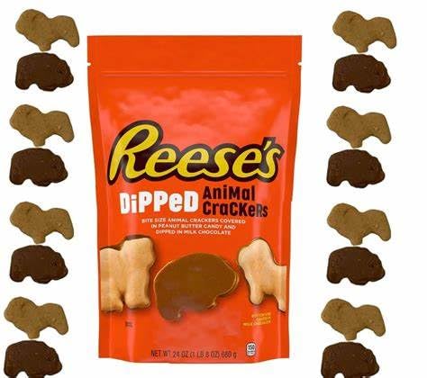 Animal Crackers Milk Chocolate and Peanut Butter Candy Dipped Animal Crackers