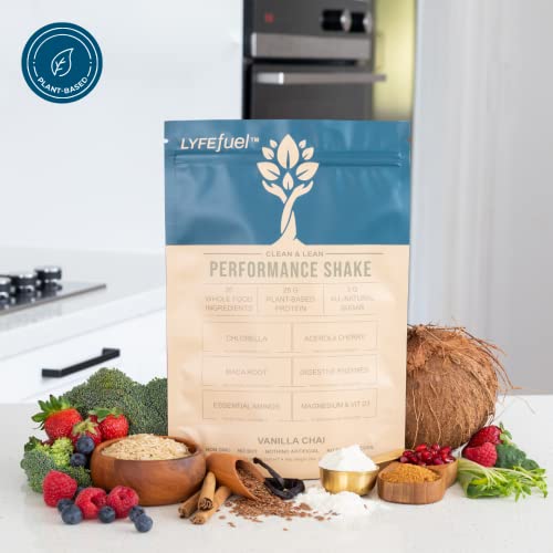 Vegan Protein Shake by LyfeFuel | Plant-Based Protein Powder with BCAA, Greens & Superfoods for Sports Performance, Recovery & Lean Muscle Building |