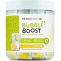 TransformHQ Bubble Boost Fizzy Energy Drink Mix (Lemon Lime Flavored) 21 Packets