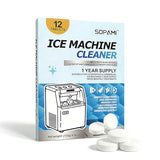 SOPAMI Ice Machine Cleaner and Descaler Tablets - 12 Pack Ice Maker Cleaner Tablets, Nickel Safe Scale Remover for Countertop Portable Commercial Ice