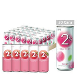 LOTTE 2% Soft Drink Peach/Plum Variety (240ml/Pack) (Peach, 30 Cans)