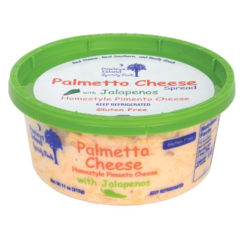 PALMETTO CHEESE Jalapeno Pimento Cheese Spread - Homestyle Spreadable Cheddar Cheese for Holiday Sides and Appetizers, Burgers, Crackers - Gluten