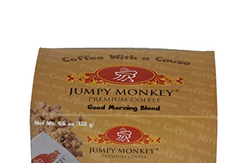 Jumpy Monkey® Coffee Good Morning Blend - Medium Dark Roast, 100% Arabica, Compatible with K-Cup Machines and Keurig Coffee Makers, 12 Single Serve
