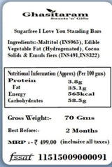 Valentine Gifts- Sugarfree I love You Standing Bars