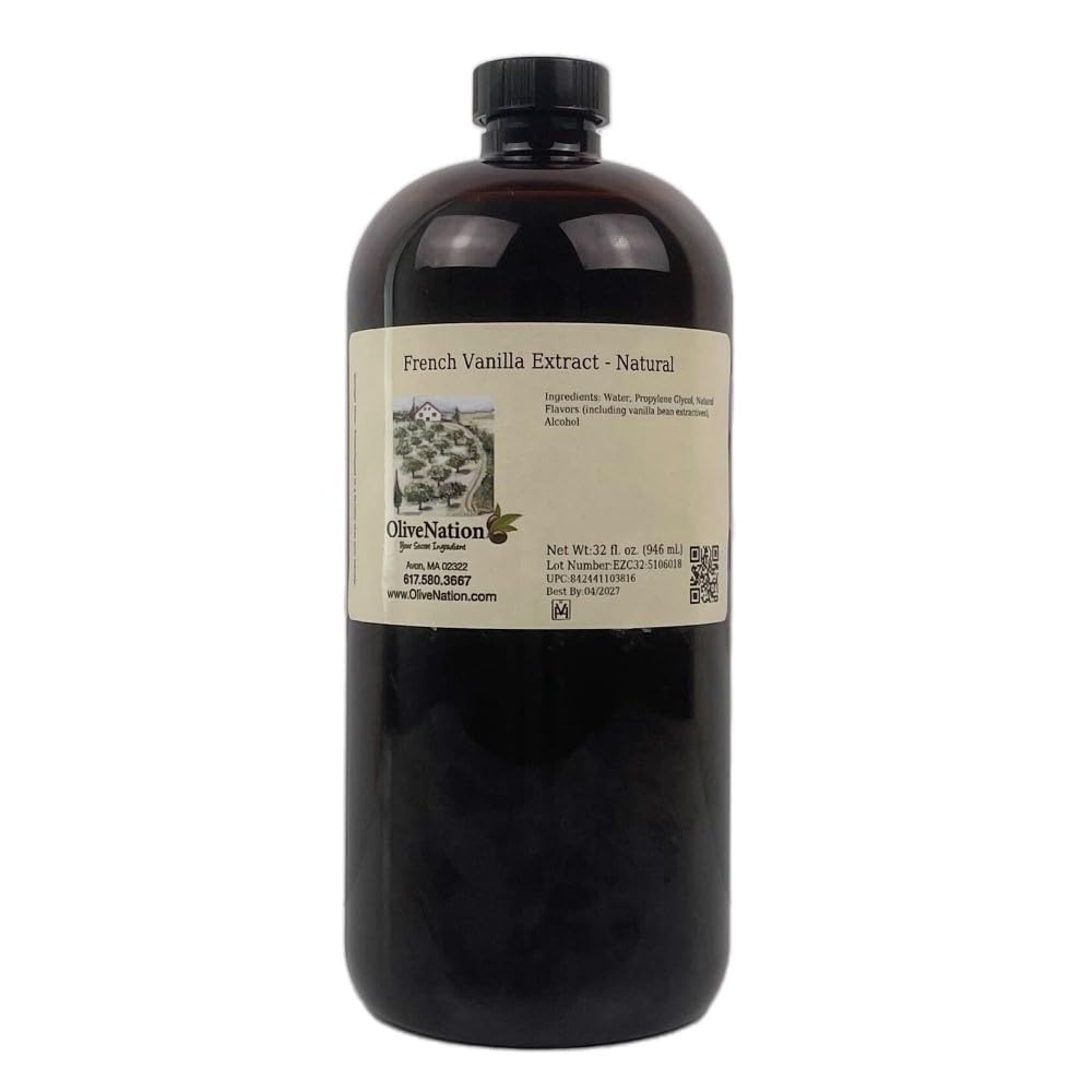 OliveNation French Vanilla Flavoring Extract, Deep Rich Flavoring for Baked Goods, Cakes, Frosting, Fillings, PG Free, Non-GMO, Gluten Free, Kosher
