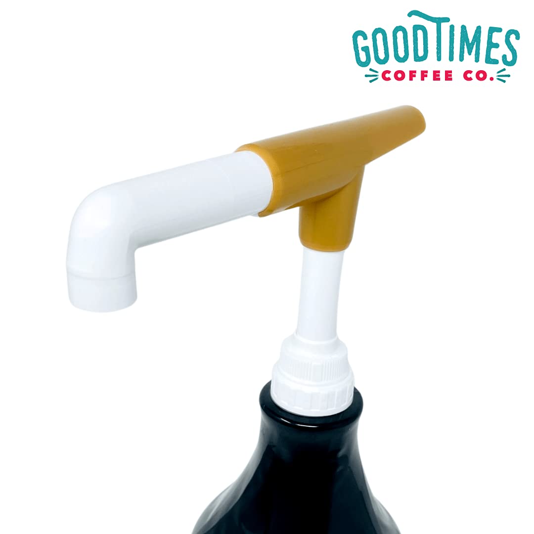 Good Times Coffee Co. Sauce Pump Dispenser for Ghirardelli Bottles (Pack of 6), Fits 87.3 to 90.4 Ounce Bottles