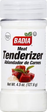 Badia Meat Tenderizer, 4.5 oz - Unseasoned Enzyme Blend for Tender Cuts of Beef, Pork, Poultry