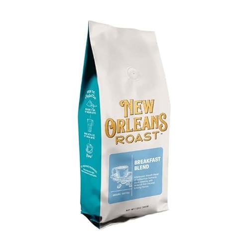 New Orleans Roast - Breakfast Blend Ground Coffee 12oz (Pack of 1) - Rich Caramel and Nutty Aroma