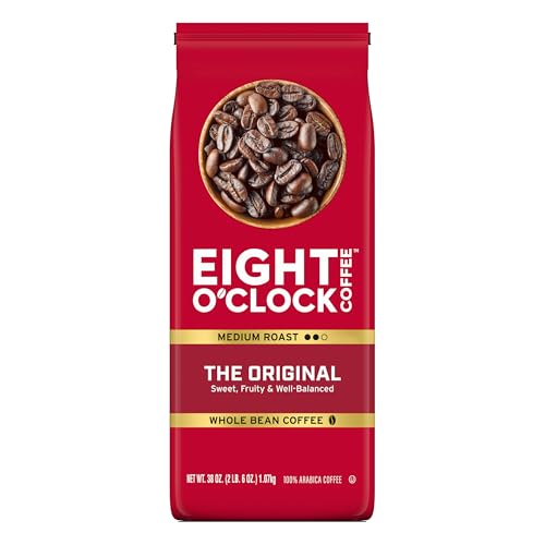 Eight O'Clock Coffee The Original, Medium Roast Whole Bean Coffee, 100% Arabica, Kosher Certified, 38 Ounce (Pack of 1)