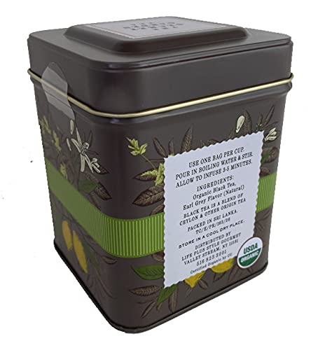 The Secret Garden USDA Organic Earl Grey Black Tea 50 tea bags (Pack of 2)