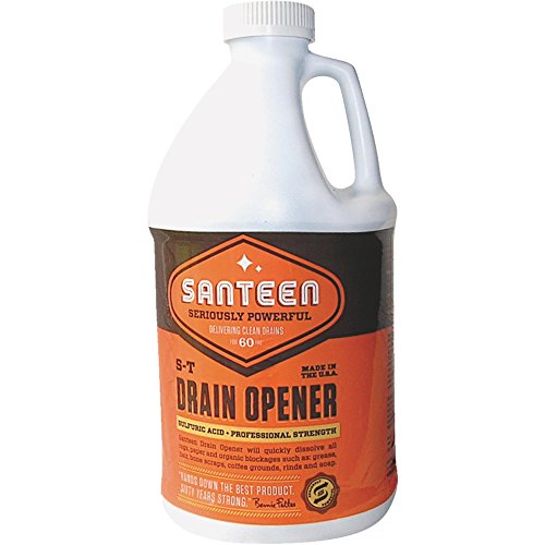 Santeen Drain Opener, Sulfuric Acid, 1/2 gal, PK4, Yellow