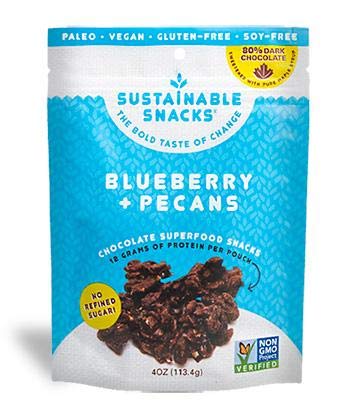 Sustainable Snacks - Plant Based - Vegan, Paleo, Gluten Free, Soy Free and Non GMO for healthy snacking with Fruit, Nuts and 80% Dark Chocolate - No