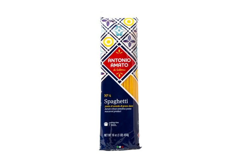 ANTONIO AMATO di Salerno - NO.4 Spaghetti - (Pack of 5, 5lb total weight) - pasta di semola di grano duro - durum wheat semolina pasta macaroni