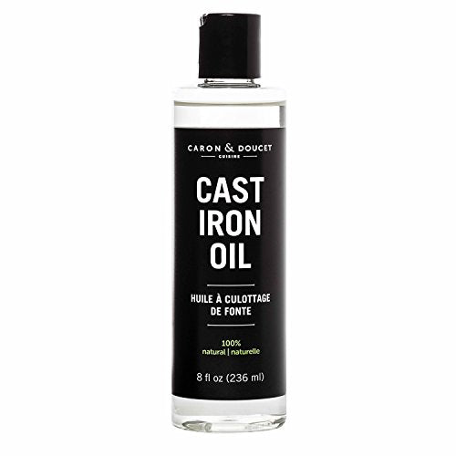 CARON & DOUCET - Cast Iron Seasoning & Cleaning Oil | 100% Plant-Based & Food Grade! | Best for Seasoning, Restoring, Curing and Care (8oz)