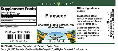 Flaxseed Glycerite Liquid Extract (1:5) - No Flavor (1 oz, ZIN: 523341) - 3 Pack