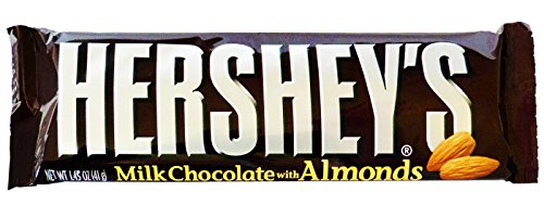 HERSHEY'S Chocolate Candy Bar with Almonds, 1.45 Ounce