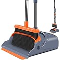 kelamayi Upgrade Broom and Dustpan Set, Self-Cleaning with Dustpan Teeth, Indoor&Outdoor Sweeping, Ideal for Dog Cat Pets Home Use, Stand Up Broom