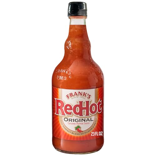 Frank's RedHot Hot Sauce, Original, Made with Cayenne Peppers, Ready-To-Use, Shake or Pour Over Chicken Wings, Sandwiches, Pizza, and More