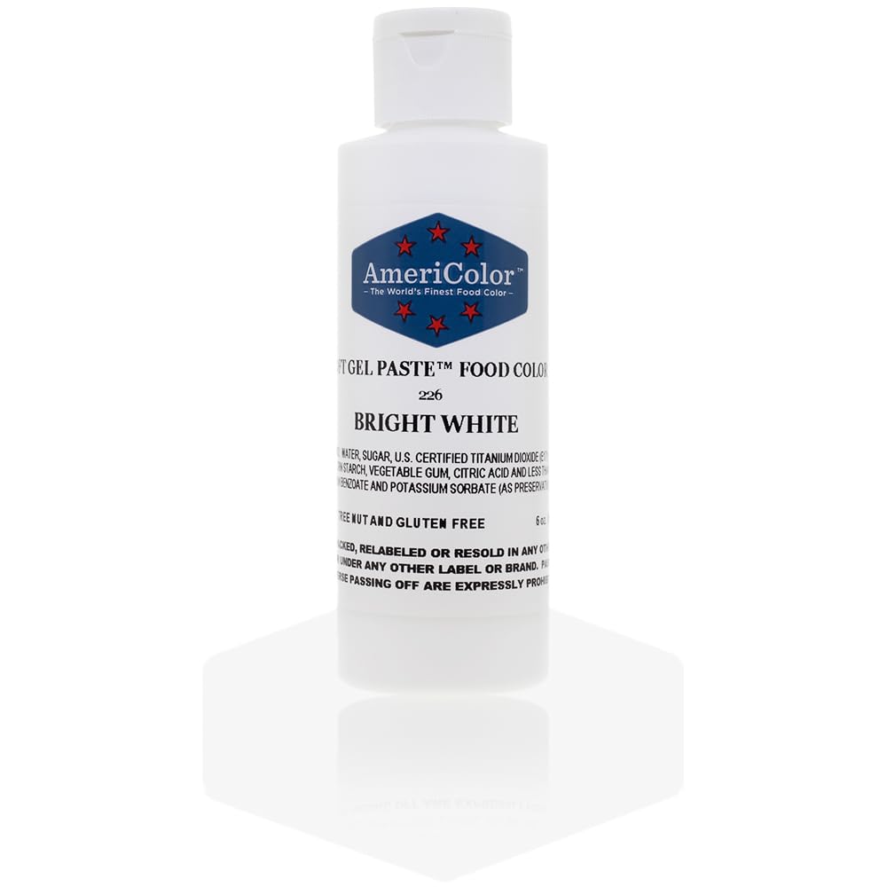 AmeriColor Soft Gel Paste Food Color, 6-Ounce, Bright White