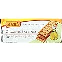 Suzie's, Organic Saltines Crackers, Salted w/ Extra Virgin Olive Oil, Healthy Gourmet Baked Snack Goodies for Adults & Children - 3 Pack, 8.8oz Each