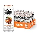 Lucky Energy Sugar Free Energy Drinks, Orange Drizzle, 16oz Cans (12-Pack) Healthy, Zero Sugar Energy Drink with Maca, Ginseng, Beta-Alanine, Taurine