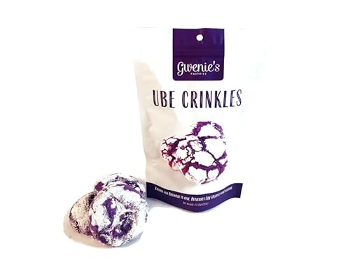 Gwenie's Pastries, Crinkles Cookies, Ube, (1 Pack) 3 Pieces per Pack