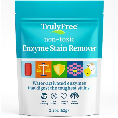 Truly Free Enzyme Laundry Stain Remover - Natural Laundry Detergent Booster for Blood, Grass, Pet Urine & Odor - Biological Washing Powder
