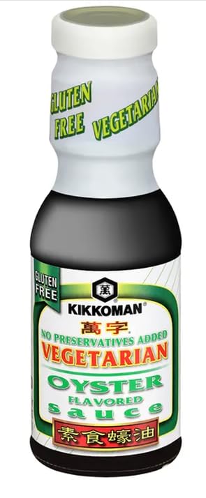 Kikkoman Vegetarian Gluten-Free Oyster Flavored Sauce, Savory Umami Stir-Fry & Marinade Sauce, Plant-Based Oyster Alternative 12.8 fl oz (Pack of 1)