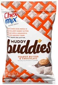 Chex Mix Muddy Buddies, Peanut Butter & Chocolate, Brownie Supreme, and Cookies & Cream, One 4.25oz Bag of Each Flavor with Make Your Day Bag Clip