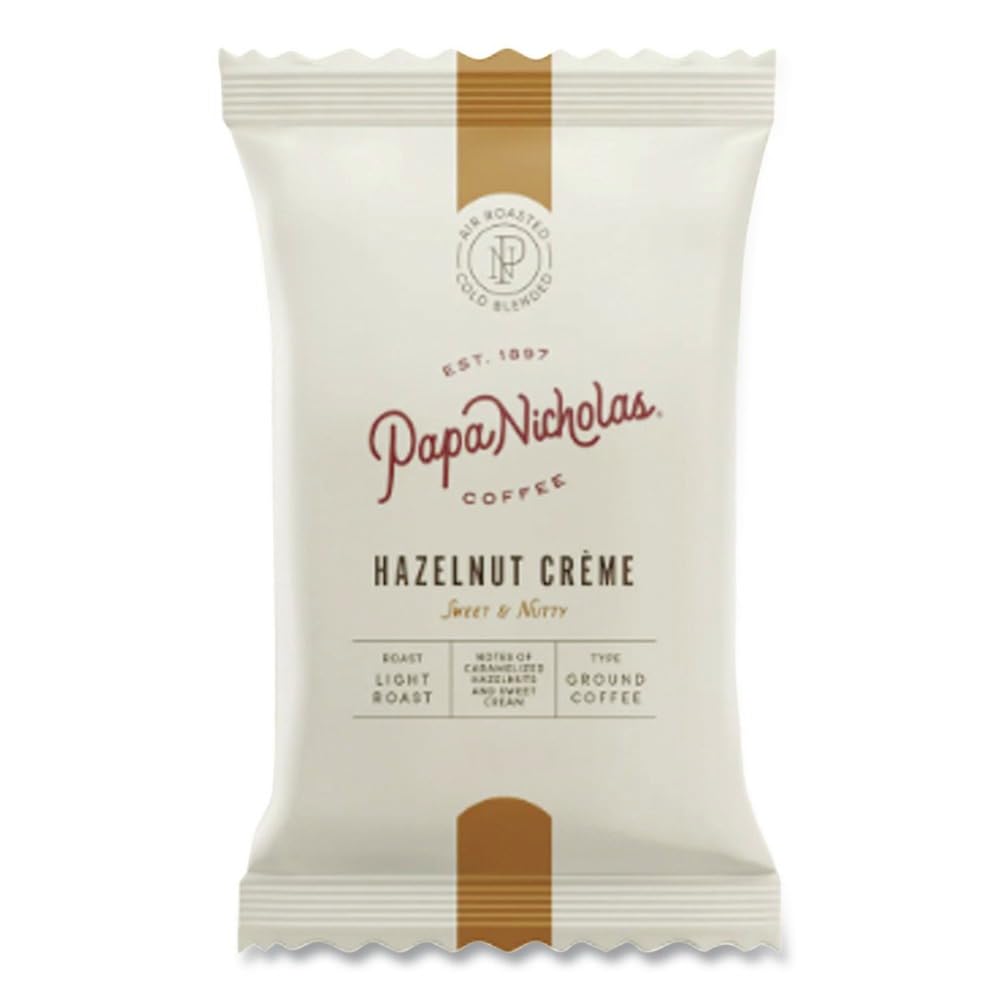 PapaNicholas Coffee 25187 Premium Coffee, Hazelnut Creme, 18/Carton
