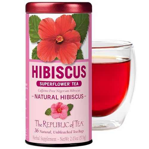 The Republic of Tea - Natural Hibiscus Tea, 36 Tea Bags, Herbal Blend, Caffeine Free, Gluten Free