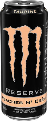 Monster Reserve Peaches N' Cream Energy Drink, 16 fl oz, Pack of 24 Cans