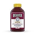 Beaver Brand Cranberry Mustard 13oz, Sweet & Tangy Mustard with Cranberries and Honey