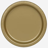 Unique Gold Round Paper Dessert Plates - 7" (8 Ct) - Eco-Friendly & Disposable Tableware - Perfect for Celebrations, Weddings & Gatherings