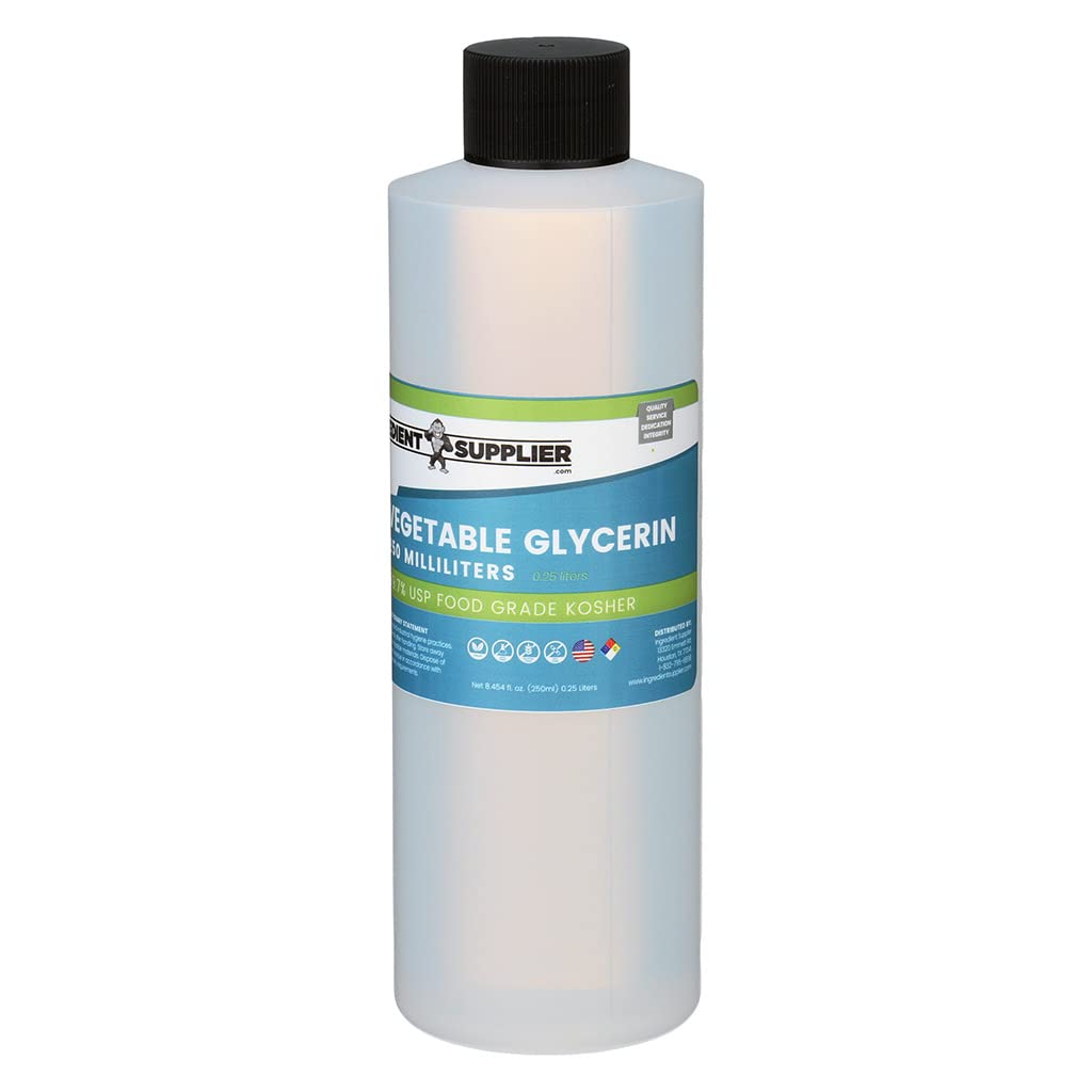 Vegetable Glycerin - 250mL (8.45 oz.) - Pure USP Food and Pharmaceutical Grade - Non GMO - Vegan - Sustainable Palm Derived - Humectant, Crafts, DIY